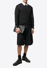 Thom Browne 4-bar Stripes Merino Wool Sweater Black MKA002B00014_001