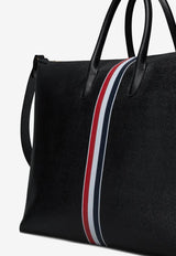 Thom Browne Signature Stripes Soft Leather Duffle Bag Black UAG217A00198_001