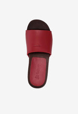 La Rose Studded Leather Clogs Red 14925850_008