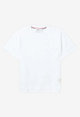 Thom Browne Name Tag Patch T-shirt White FJS123A00042_100