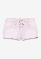 Isabel Marant Delma Mini Denim Shorts Pink SH0219FDC2H01I_40LK