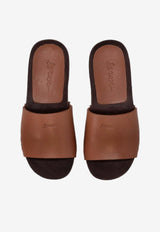 La Rose Studded Leather Clogs Brown 14925850_002