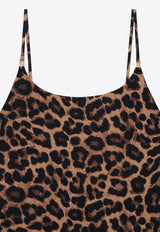 Anine Bing Vesta Leopard Print One-Piece Swimsuit Brown A1110944_MLT59