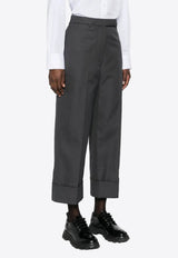 Thom Browne High-Waist Cropped Pants Gray FTC444UF0345_025
