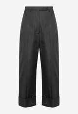 Thom Browne High-Waist Cropped Pants Gray FTC444UF0345_025