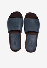 La Rose Studded Leather Clogs Blue 14925850_007