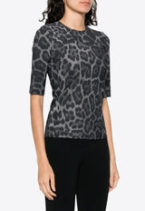 Stella McCartney Leopard Print Top Gray 6J04113SQA08_1230