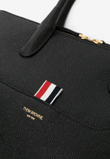Thom Browne Slim Briefcase in Grained Leather Black MAG444A00198_001