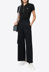 Ralph Lauren Julie Logo-Embroidered Polo T-shirt Black 211870245005_001