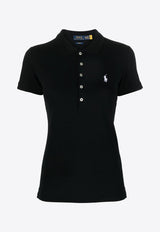 Ralph Lauren Julie Logo-Embroidered Polo T-shirt Black 211870245005_001