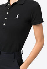 Ralph Lauren Julie Logo-Embroidered Polo T-shirt Black 211870245005_001