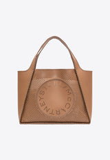 Stella McCartney Perforated Logo Faux Leather Tote Bag Brown 502793WP0550_2501