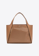 Stella McCartney Perforated Logo Faux Leather Tote Bag Brown 502793WP0550_2501