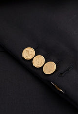 Thom Browne Single-Breasted Wool Cropped Blazer Navy FBC010V00626_415