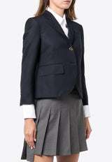 Thom Browne Single-Breasted Wool Cropped Blazer Navy FBC010V00626_415