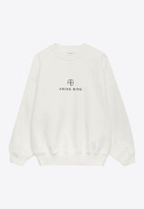 Anine Bing Jaci Monogram Sweatshirt White A0810077_IVY1