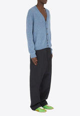 Maison Margiela V-neck Wool Cardigan Blue S50HP0019M13108_490M