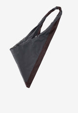 La Rose Bandana-Shaped Leather Shoulder Bag Gray LEMBAG_GRI