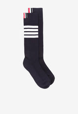 Thom Browne 4-bar Stripes Knitted Socks Navy MAS095A01690_415
