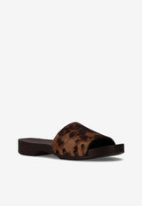 La Rose Leopard Print Studded Leather Clogs Brown 14925850_010