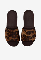 La Rose Leopard Print Studded Leather Clogs Brown 14925850_010