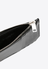 Saint Laurent Cassandre Leather Zip Cardholder Black 6298991JB0E_1000