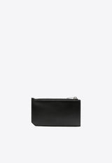Saint Laurent Cassandre Leather Zip Cardholder Black 6298991JB0E_1000