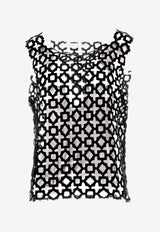Niccolò Pasqualetti Carta Geometric-Lace Tank Top Black NP07T003GLEM_NERO