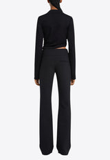 Courrèges Polo Twist Cropped Top Black 225JPO048JS0193_9999