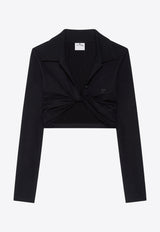 Courrèges Polo Twist Cropped Top Black 225JPO048JS0193_9999