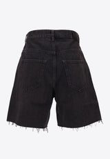 Saint Laurent Faded Denim Bermuda Shorts Black 824078Y07YC_1544