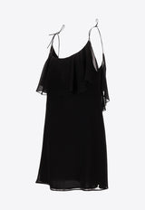 Saint Laurent Silk Mini Dress Black 820529Y3H36_1000