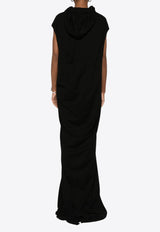 Rick Owens Edfu T Maxi Dress with Hood Black DS01E3517RN_09