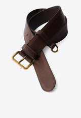 Prada Antique Leather Belt with D-ring Brown 1CS1322HII_F0192