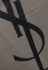 Saint Laurent Cassandre Print Silk Scarf Navy 8221383Y039_4178