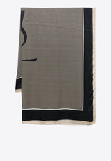 Saint Laurent Cassandre Print Silk Scarf Navy 8221383Y039_4178