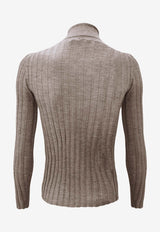 La Rose Ribbed High-Neck Sweater Beige J01121_31329