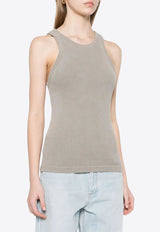 Agolde Rayne Ribbed Tank Top Gray A7356B1260_DRAB