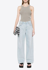 Agolde Rayne Ribbed Tank Top Gray A7356B1260_DRAB