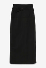 Lemaire Wool-Blend Midi Skirt Black SK1049LF1362_BK999