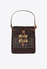 Miu Miu Mini Woven-Raffia Bucket Bag Cocoa 5ND0162DO1_F0966