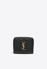 Saint Laurent Cassandre Quilted Leather Zip Wallet Black 668288BOW01_1000