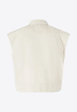 PINKO Gerard Cropped Vest White 105237A2M8_C00