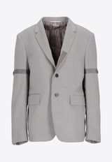Thom Browne Single-Breasted Corduroy Blazer Gray MJC001OF0220_055