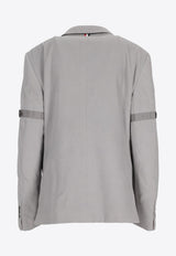 Thom Browne Single-Breasted Corduroy Blazer Gray MJC001OF0220_055