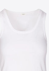 Saint Laurent Cassandre Embroidered Tank Top White 824583YB2MH_9000