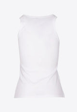 Saint Laurent Cassandre Embroidered Tank Top White 824583YB2MH_9000