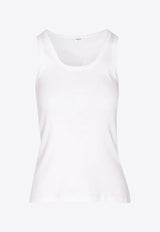Saint Laurent Cassandre Embroidered Tank Top White 824583YB2MH_9000