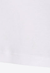 Saint Laurent Cassandre Embroidered Tank Top White 824583YB2MH_9000