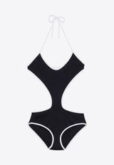 Miu Miu Cut-Out Halterneck One-Piece Swimsuit Navy MMV268SOOO14SJ_F022X